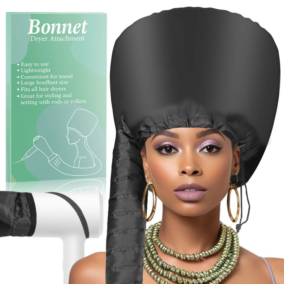 SpiralScgv front view bonnet dryer showing compact hood and sleek black finish for easy styling