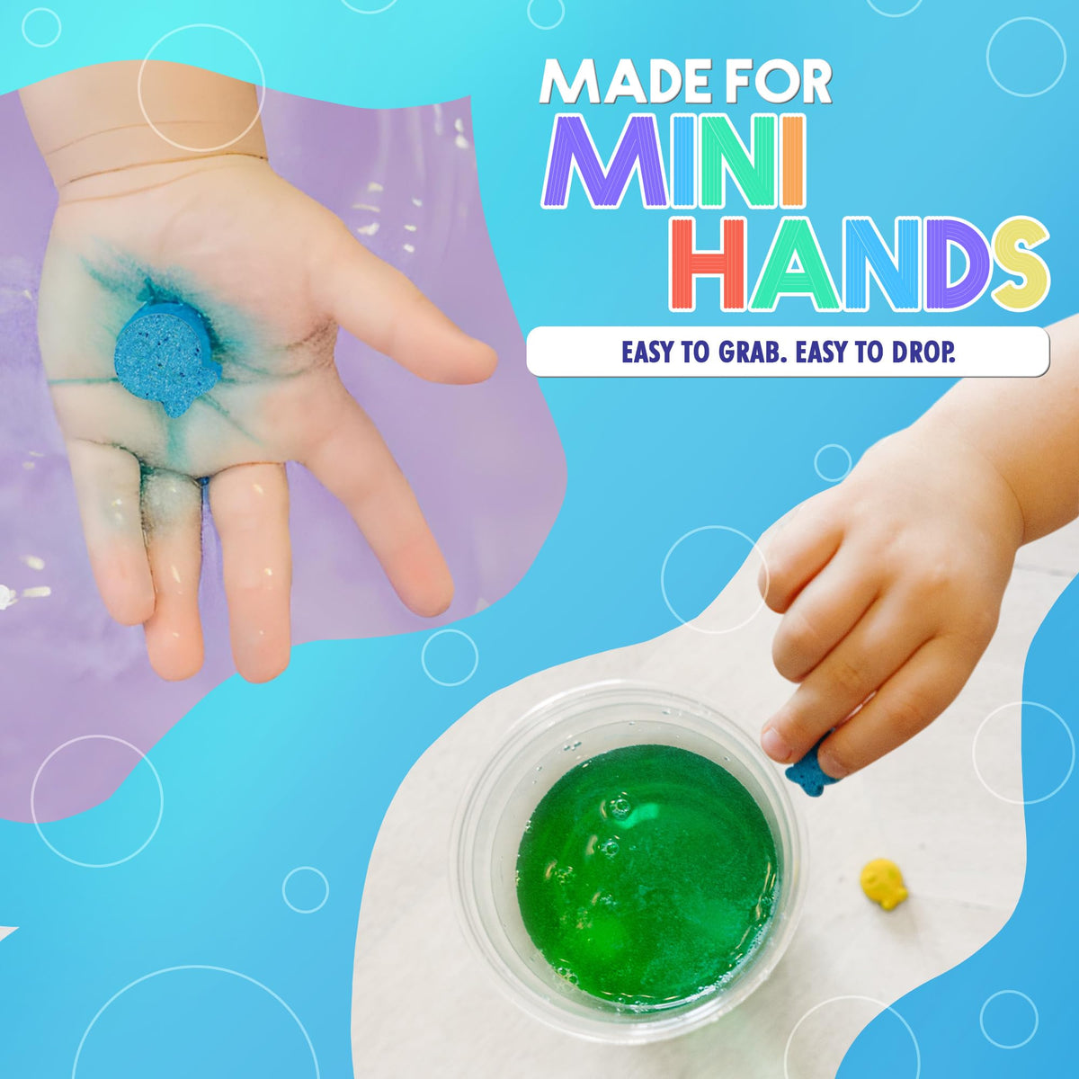 SplashEZ kids dropping tablets in tub showing supervised playful learning