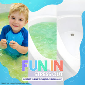 SplashEZ bright color trails in bath water showing engaging visual learning