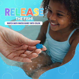 SplashEZ close-up of fish-shaped tablets highlighting texture and safe design