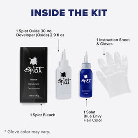 Applying Splat dye with gloves to protect hands and simplify at-home use benefit