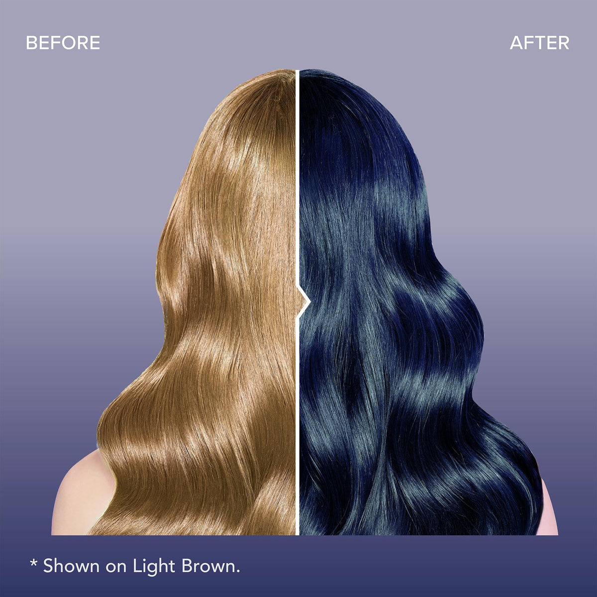 Splat applying midnight indigo to hair demonstrating easy at-home use