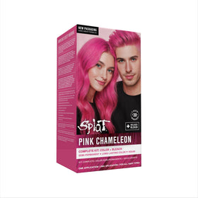 Splat front packaging showing Pink Chameleon kit and clear product benefits