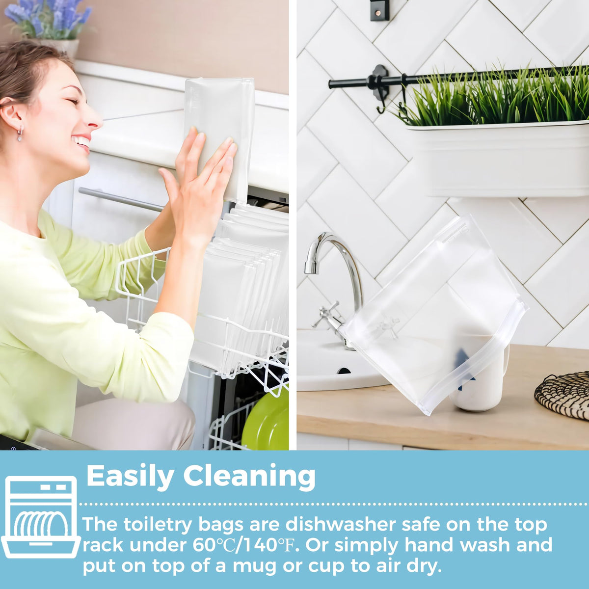SPLF bags organizing makeup on vanity for quick morning routines