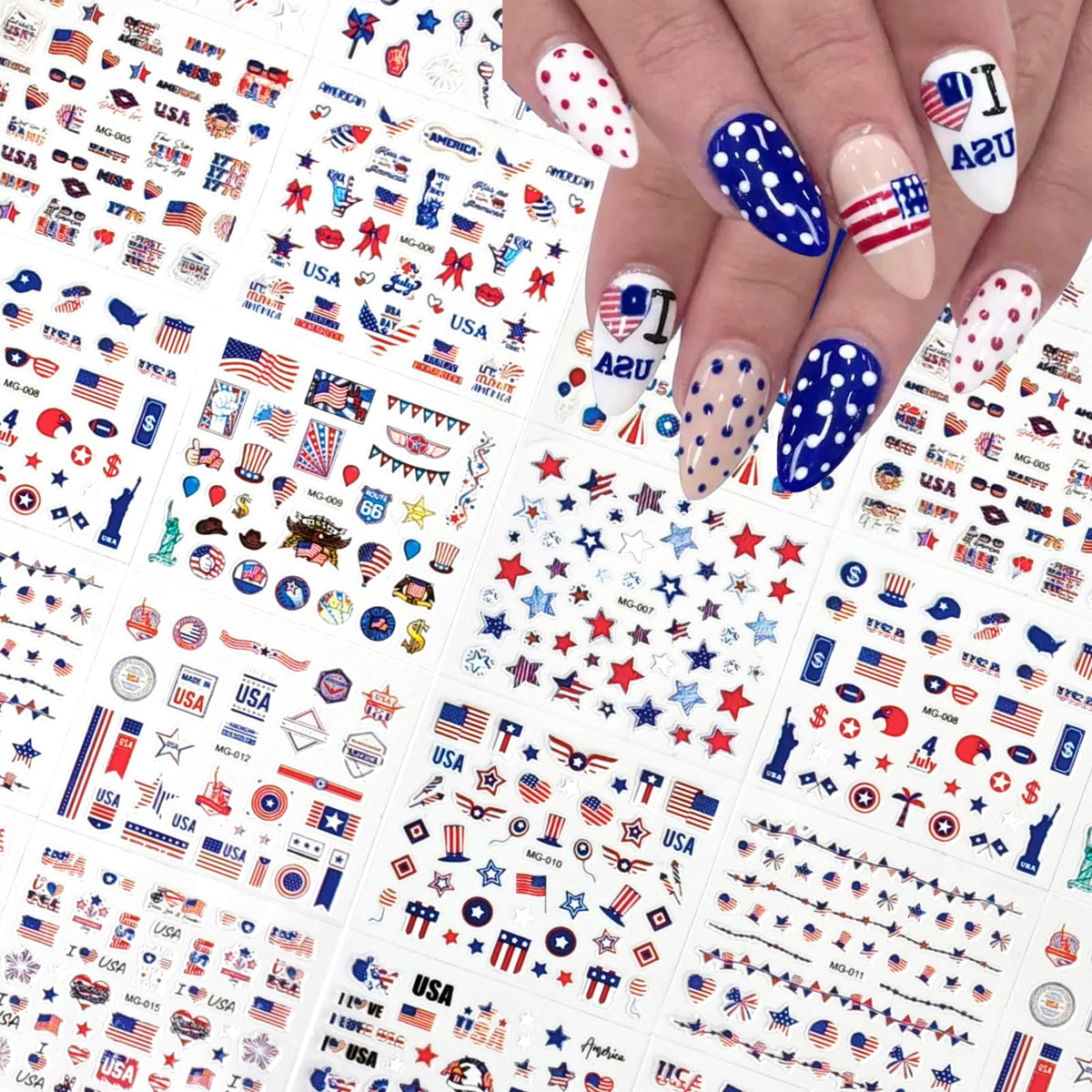 SPLOCUDU finished nails featuring fireworks and stars for festive style