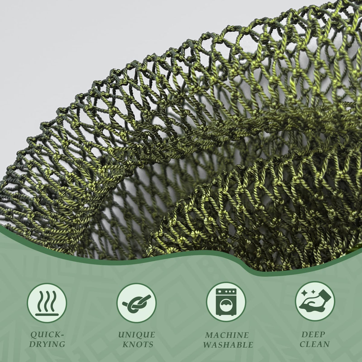SPMKTBOZAI close-up of knotted net texture for effective exfoliation