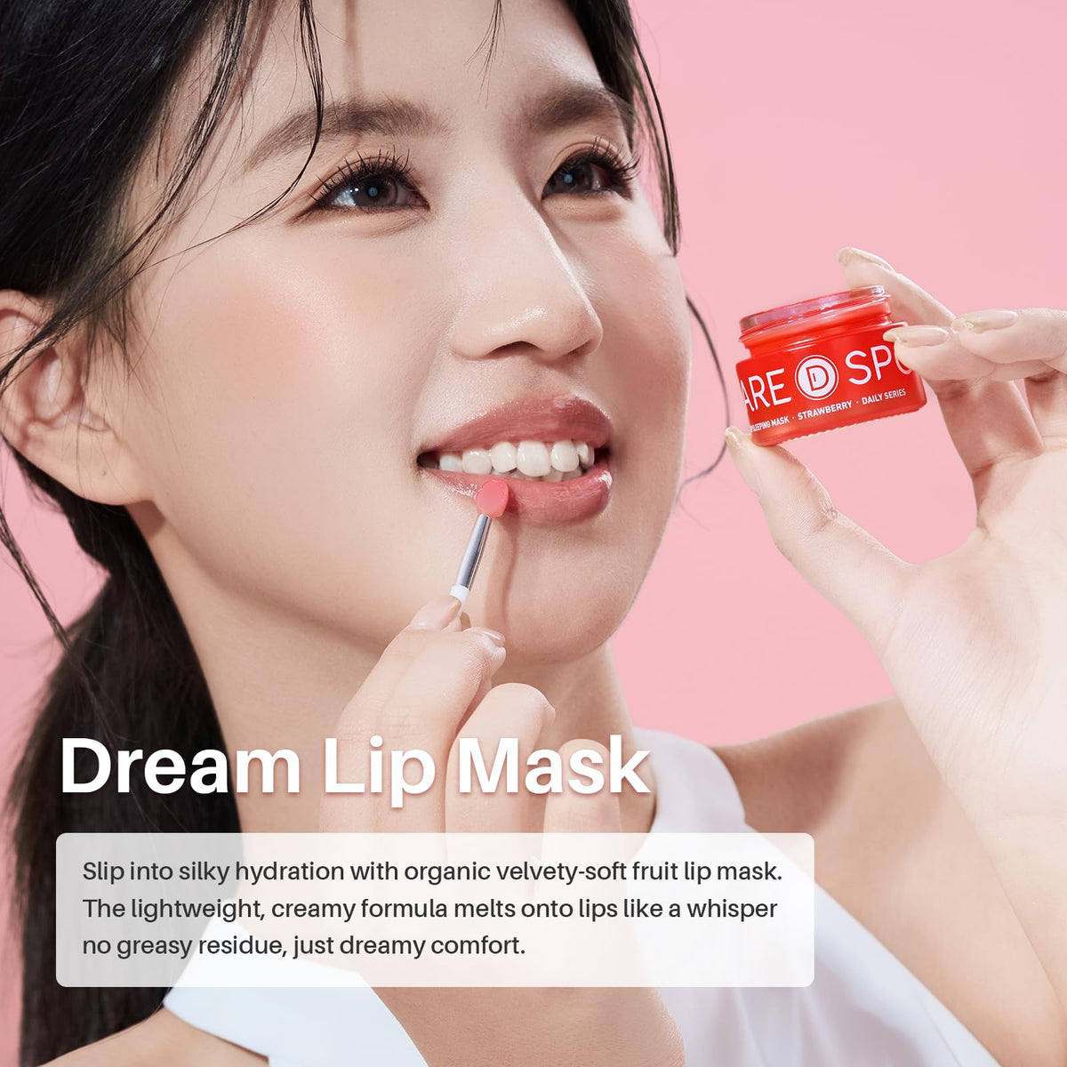 SPODARE before and after lips showing improved hydration and texture