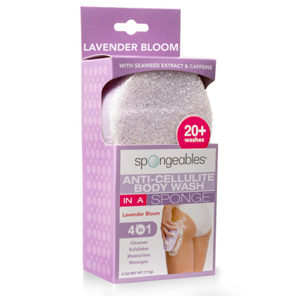 Spongeables lavender front packaging showing sponge and calming scent benefits