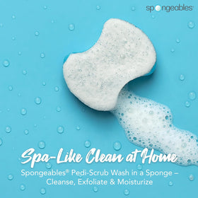 Spongeables close-up of textured exfoliating side showing scrub detail