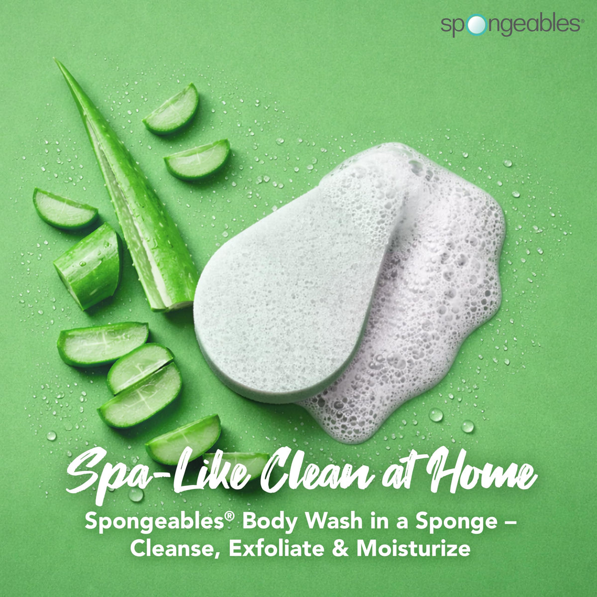 Spongeables close-up of textured exfoliating side for smoothing