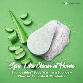 Spongeables close-up of textured exfoliating side for smoothing