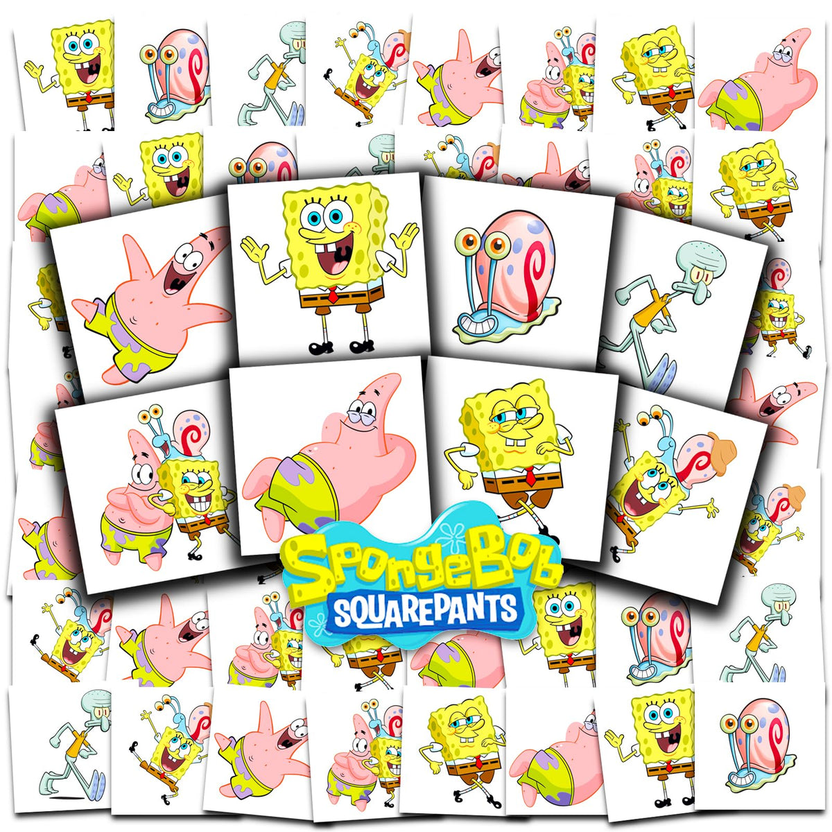 SPONGEBOB SQUAREPANTS front packaging showing 70+ tattoos and brand appeal