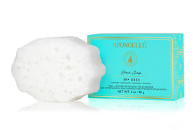 SPONGELLÉ front view of pedi buffer packaging showing product benefit