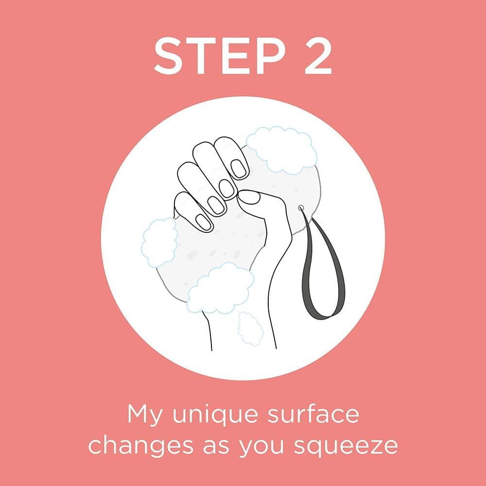 SPONGELLÉ sponge producing creamy lather in shower for effective cleansing benefit