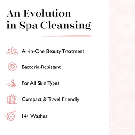 SPONGELLÉ sponge in hand to illustrate size and travel-friendly convenience benefit