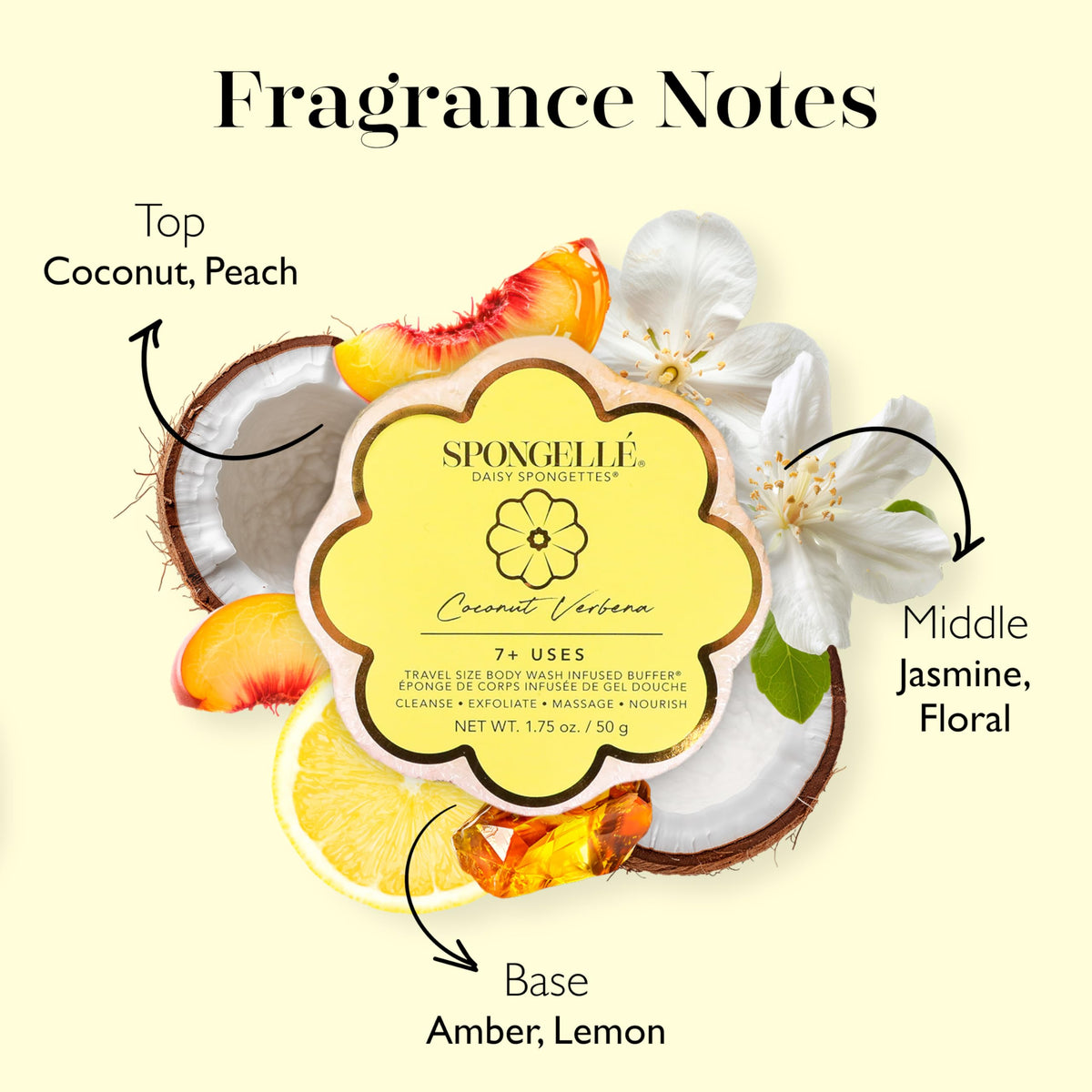 SPONGELLÉ Spongette creating creamy lather in hand for convenient wash