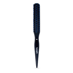 SPORNETTE Little Wonder front view showing compact blue brush and bristles for easy styling