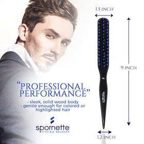 SPORNETTE used for back-brushing to create root lift and smooth flyaways in style