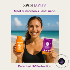 SPOTMYUV close-up of sticker texture highlighting dermatrue layer, demonstrates accuracy