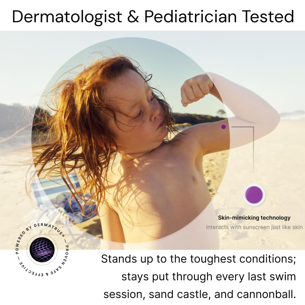 SPOTMYUV sticker turned purple on skin as sunscreen wears off, signals reapply reminder