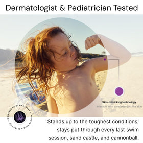 SPOTMYUV sticker turned purple on skin as sunscreen wears off, signals reapply reminder