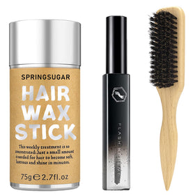 SPRINGSUGAR front view of kit showing wax stick and brush for polished styles