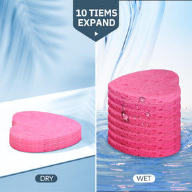 Spunspon sponge with cleanser demonstrating effective makeup and residue removal