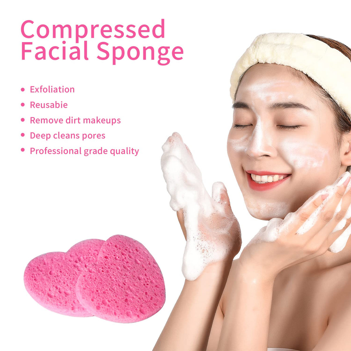 Spunspon stacked compressed sponges illustrating bulk quantity and space-saving storage