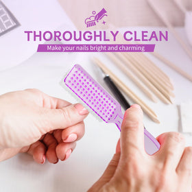 SQULIGT brush cleaning a fingernail illustrating effective dirt removal and precision