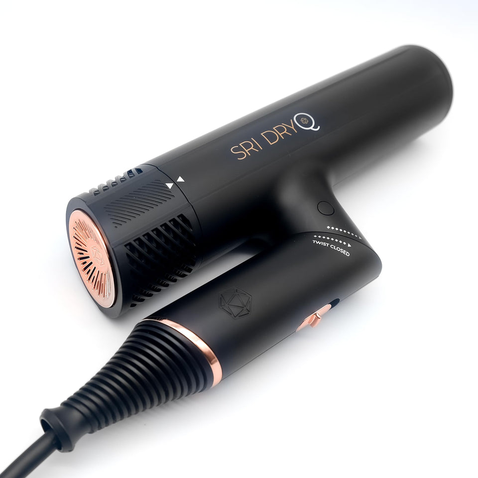 Skin Research Institute dryq front view showing sleek body and airflow benefits