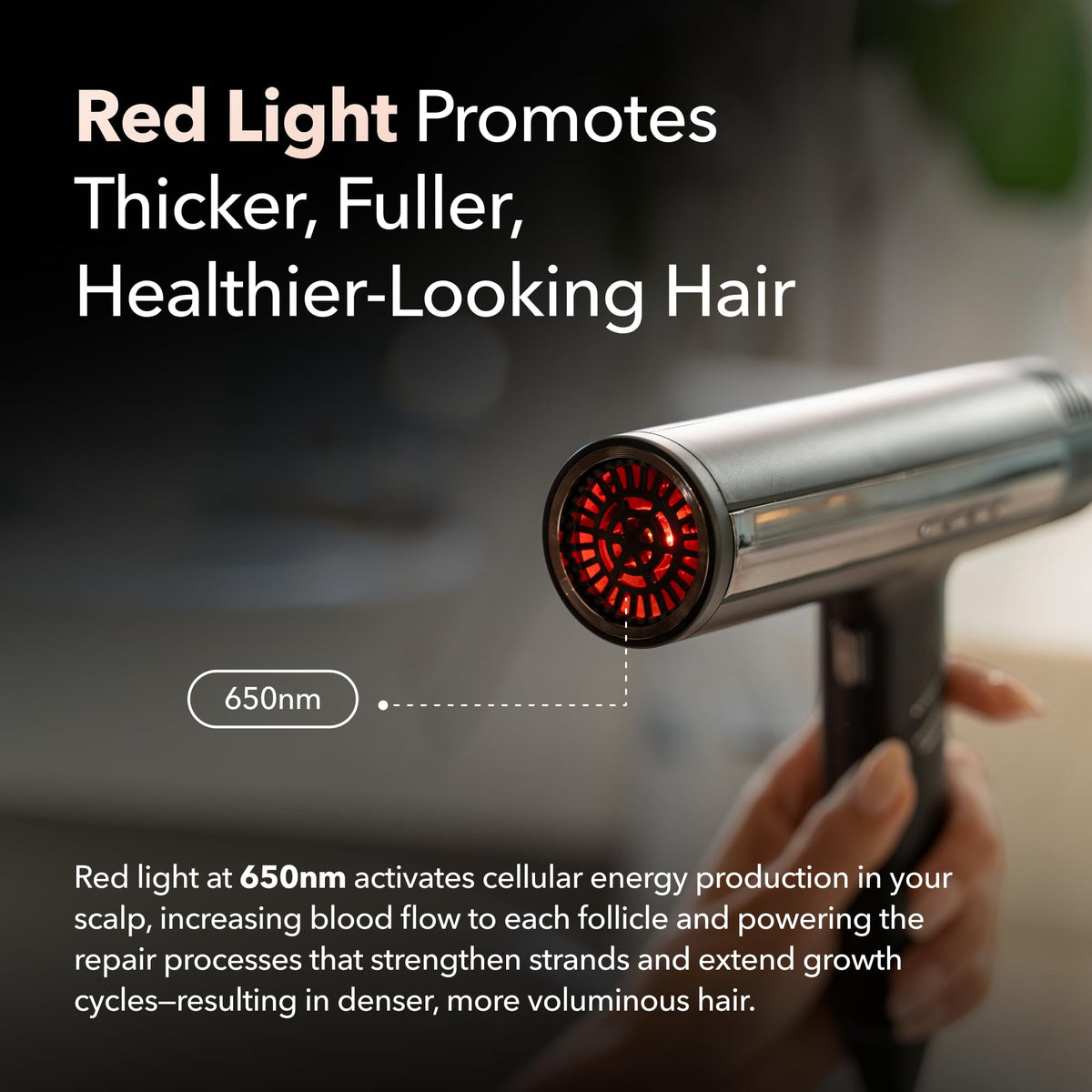 Skin Research Institute dryq infrared LED detail illustrating gentle deep-heat benefit