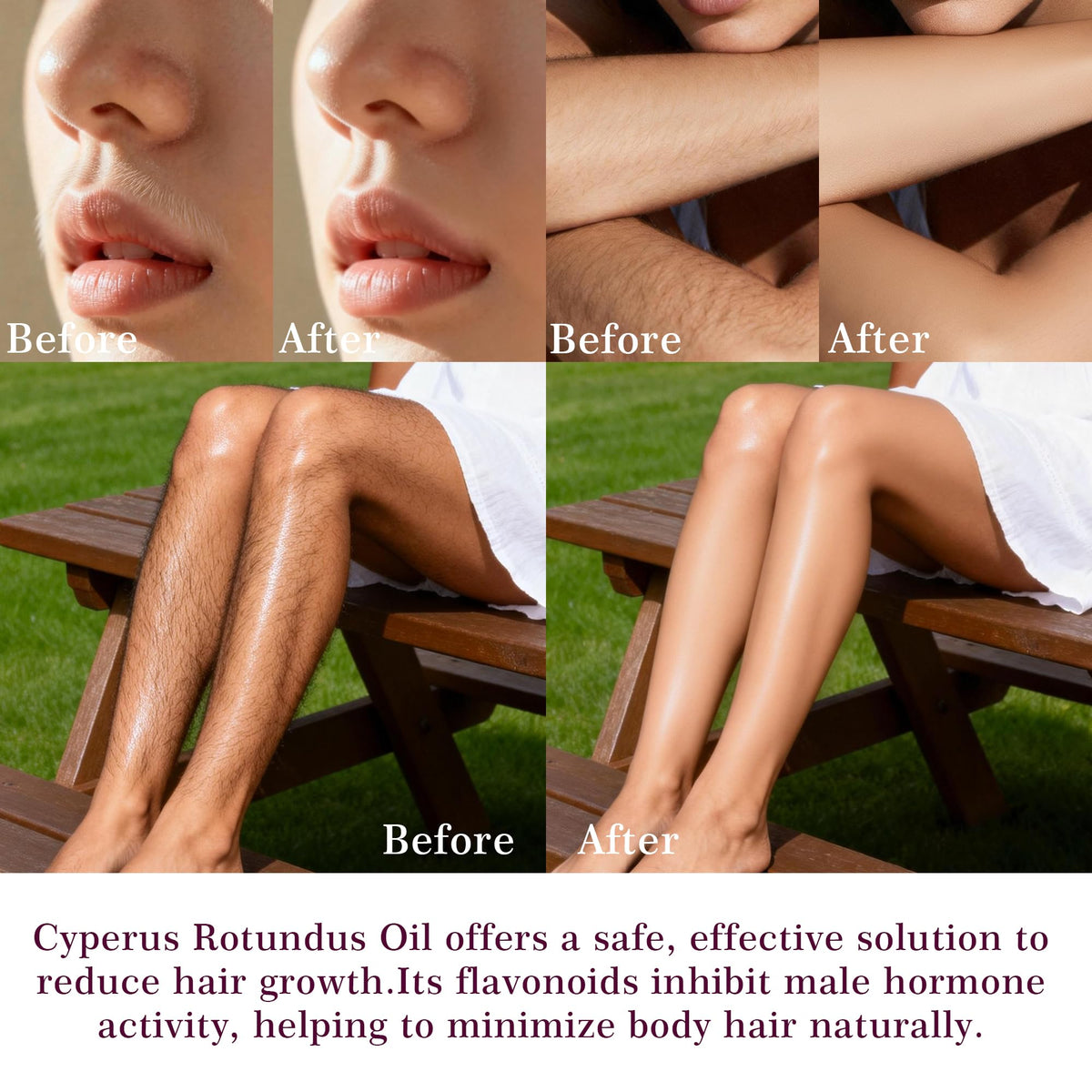 SRIOIO oil being massaged into forearm, soothing post-removal comfort and hydration benefit