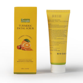 Srripo ingredients flatlay with vitamin C and turmeric highlighting brightening benefits