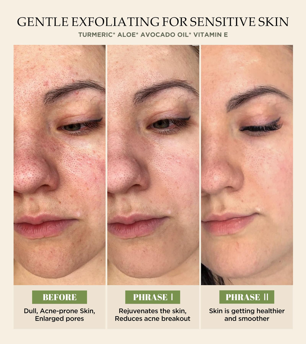 Srripo scrub in hand applied to skin for visible polishing benefit