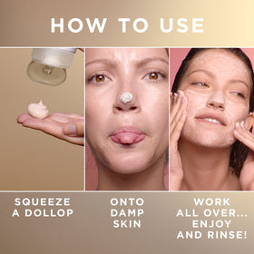 St. Ives application mask on cheek demonstrating even coverage and hydration