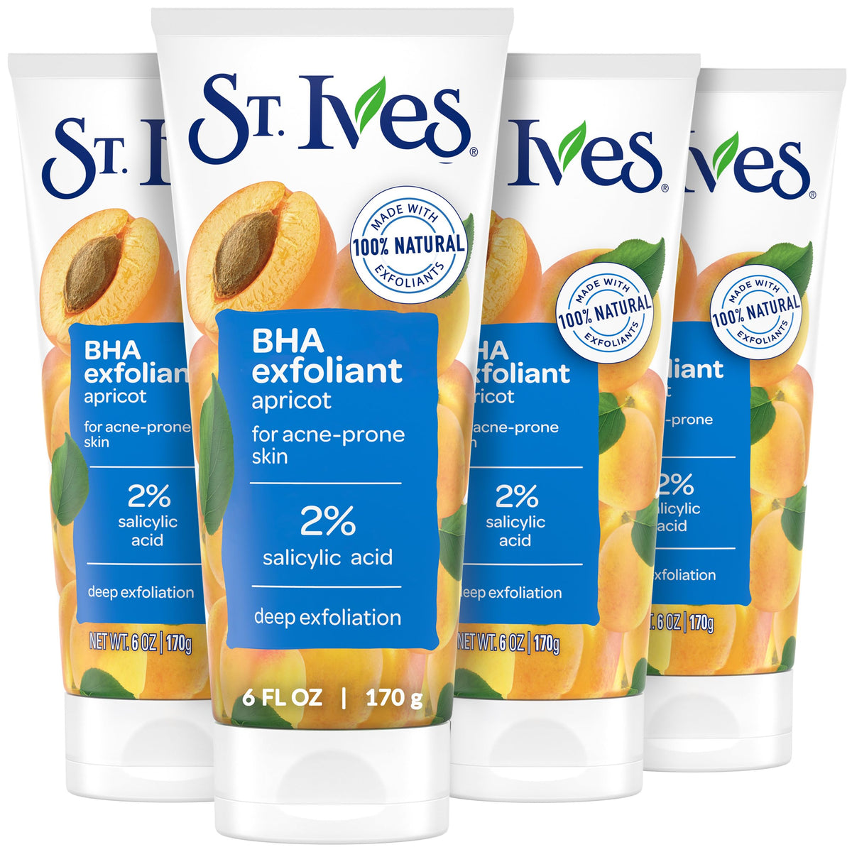 St. Ives front packaging showing benefits and acne control