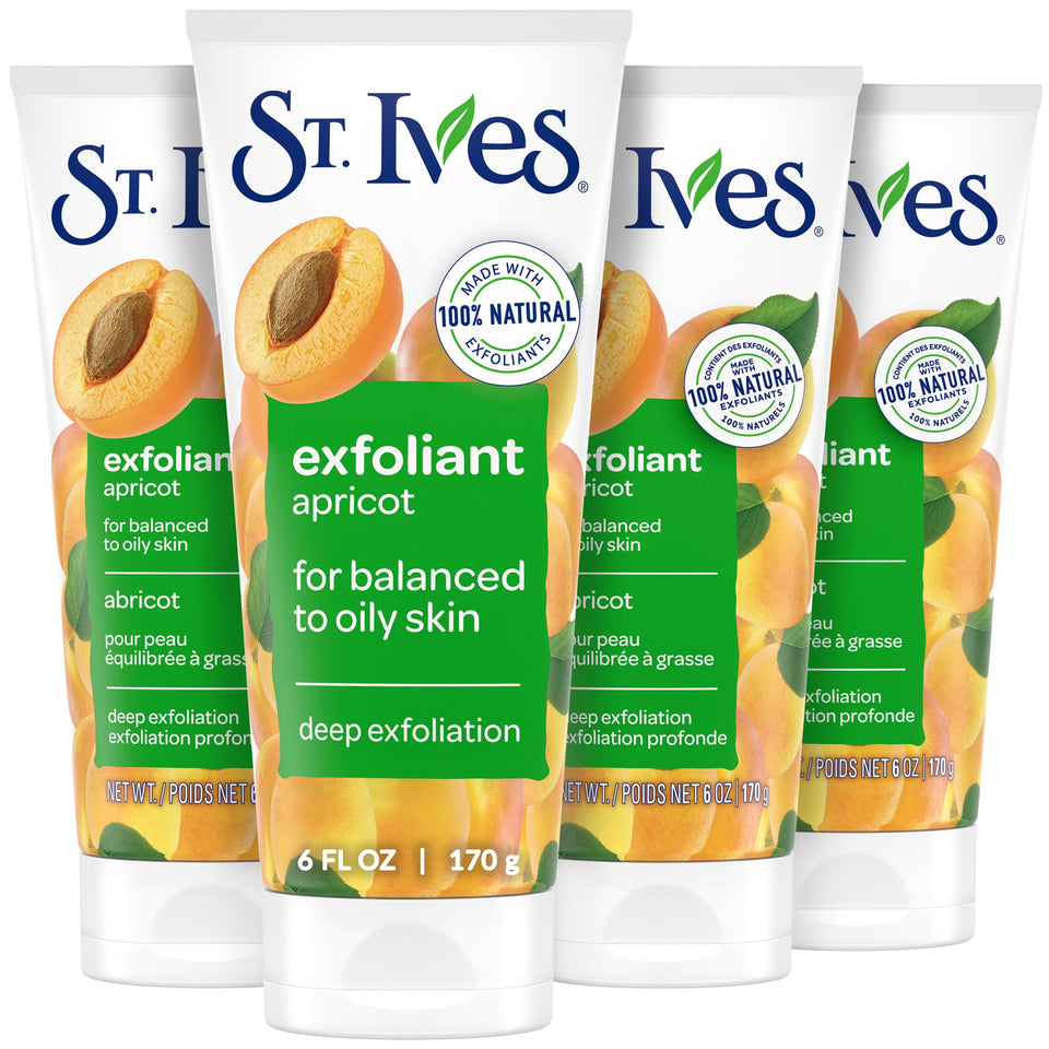St. Ives front tube showing apricot face scrub for clear skin