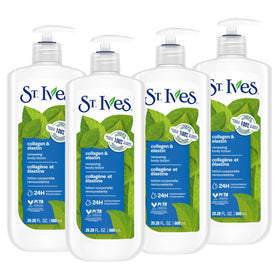 St. Ives front pump bottle showing label and large 21 fl oz size benefit