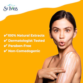 St. Ives pump dispensing lotion onto hand demonstrating quick application