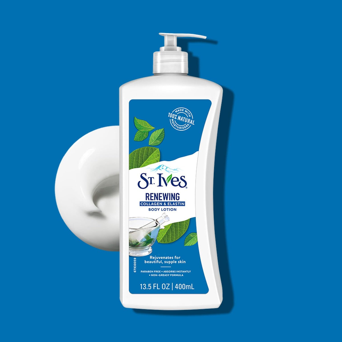 St. Ives lotion texture close-up highlighting smooth, fast-absorbing finish