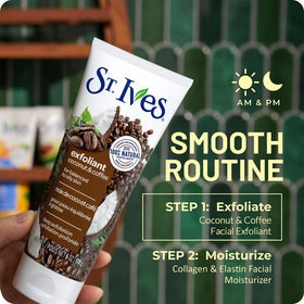 St. Ives six ounce tube beside measuring item indicating size