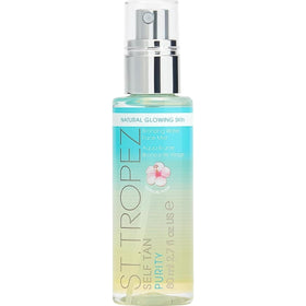 St.Tropez bottle front view showing branding and compact size for travel