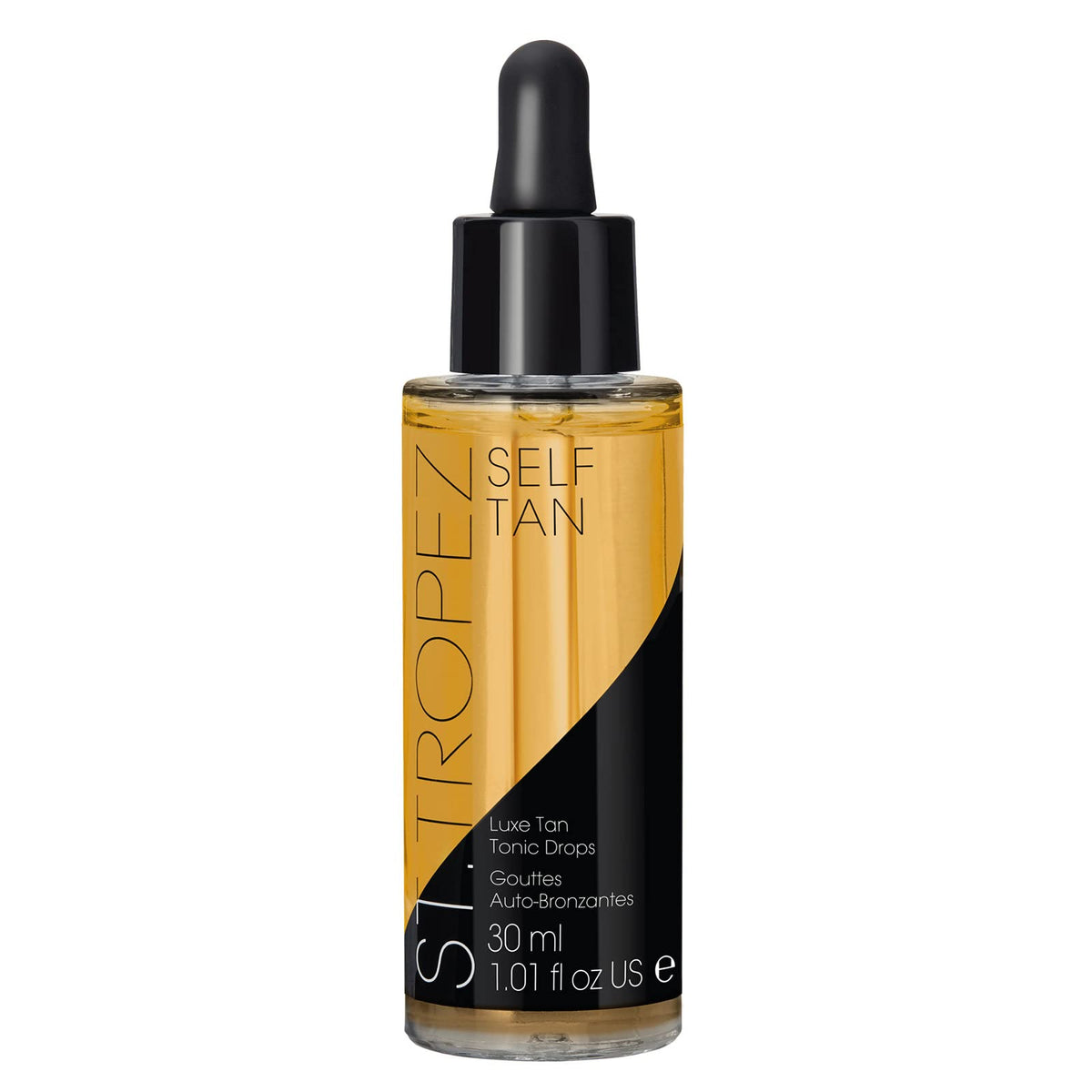 St.Tropez front packaging showing bottle and label, elegant travel-ready benefit