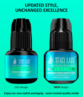 STACY LASH black adhesive drop illustrating fast tack and bond