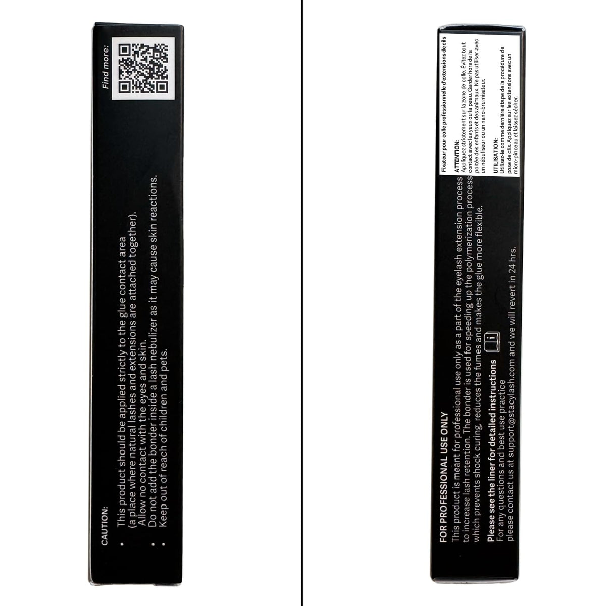 STACY LASH ingredient layout emphasizing safety and compatibility benefits