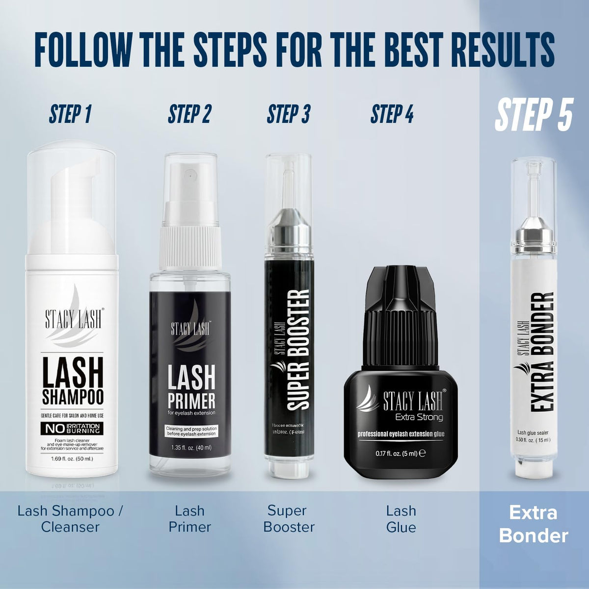 STACY LASH used during lash application demonstrating improved retention