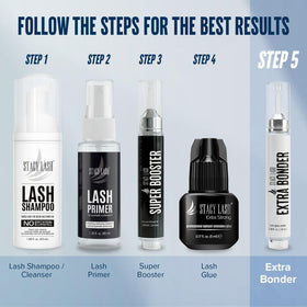 STACY LASH used during lash application demonstrating improved retention