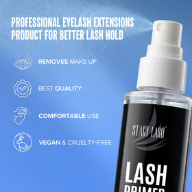 STACY LASH bottle in hand for size comparison and convenient salon use benefit