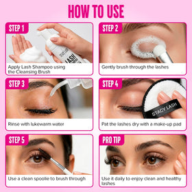 STACY LASH textured cleansing pad detail to dislodge debris gently