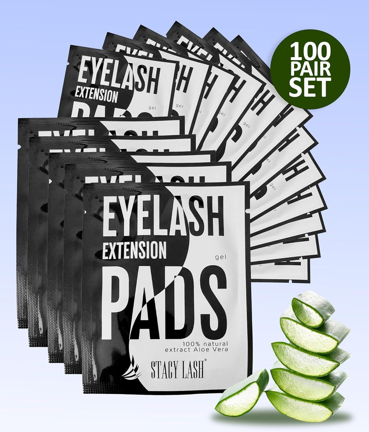 STACY LASH pads applied under eye demonstrating secure isolation